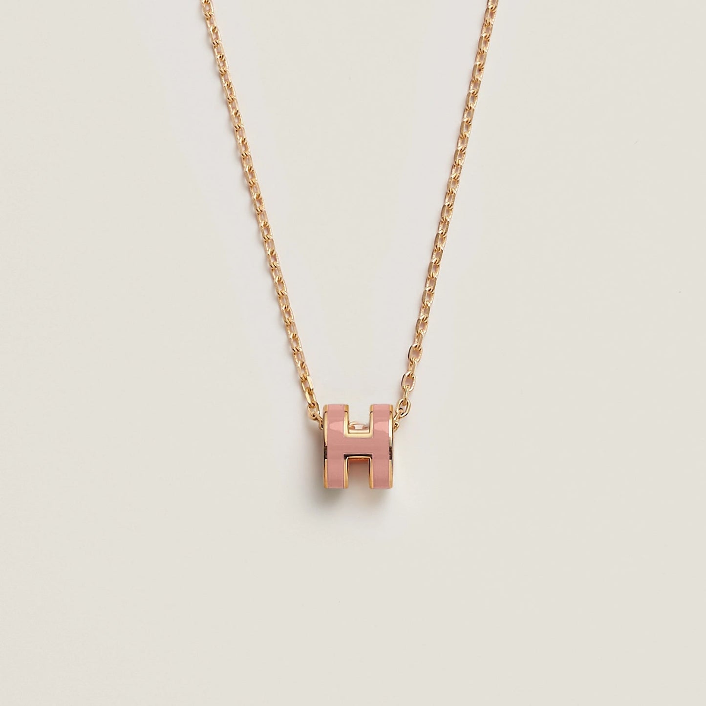 HERMES Gold Pop H Necklace Metal(Mini/Many)