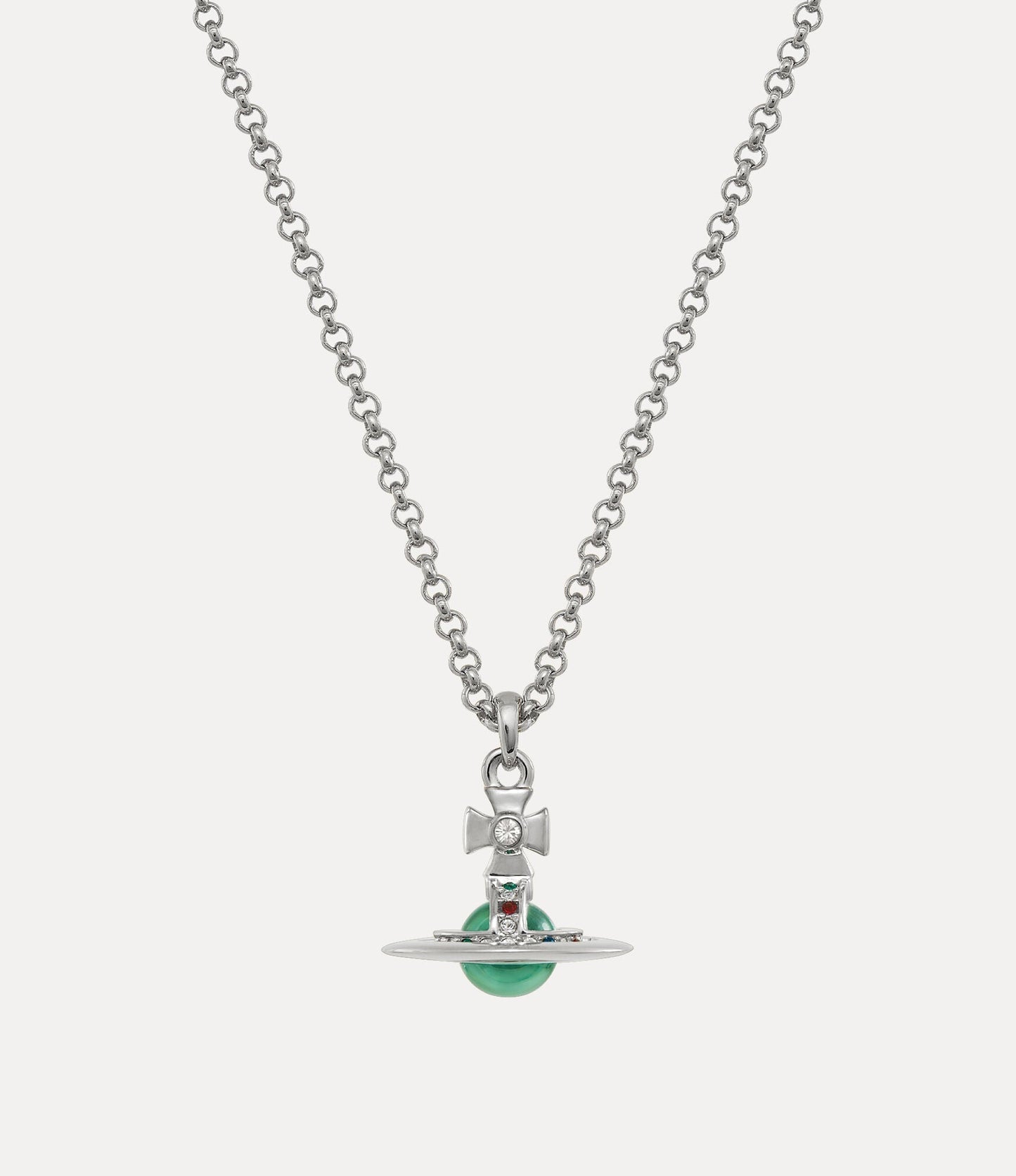 VIVIENNE WESTWOOD New orb pendant Brass(Petite/Silver/Green)