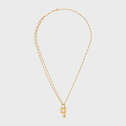 CELINE Triomphe Lock Necklace Brass(2 Colors)