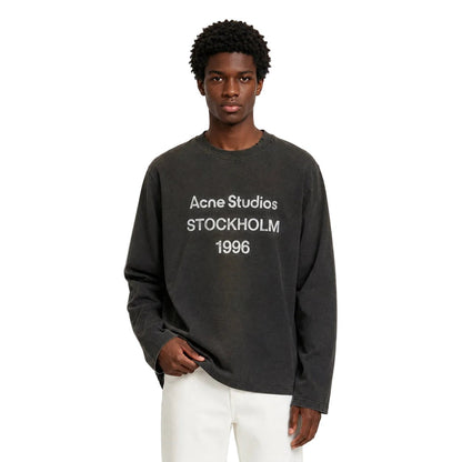 Acne Studios Logo Long Sleeve T-shirt Faded Black