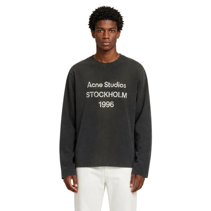 Acne Studios Logo Long Sleeve T-shirt Faded Black