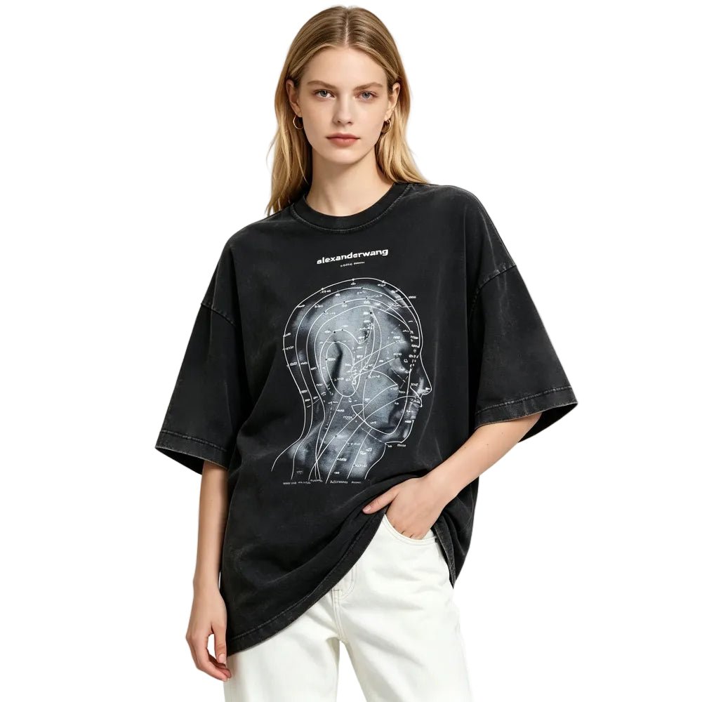 Alexander Wang Eastern Medicine Graphic Short Sleeve Tee Washed Black