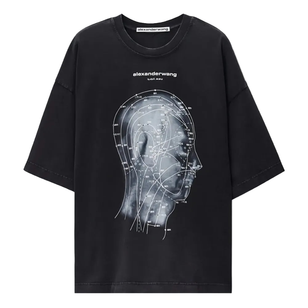 Alexander Wang Eastern Medicine Graphic Short Sleeve Tee Washed Black