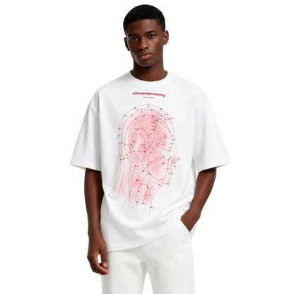 Alexander Wang Eastern Medicine Graphic Short Sleeve TShirt Ash White