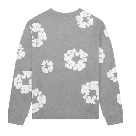 Denim Tears Long Sleeve Cotton Wreath T-shirt Grey