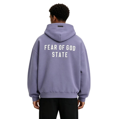 Fear of God Essentials Heavy Fleece Full Zip Hoodie Lavender