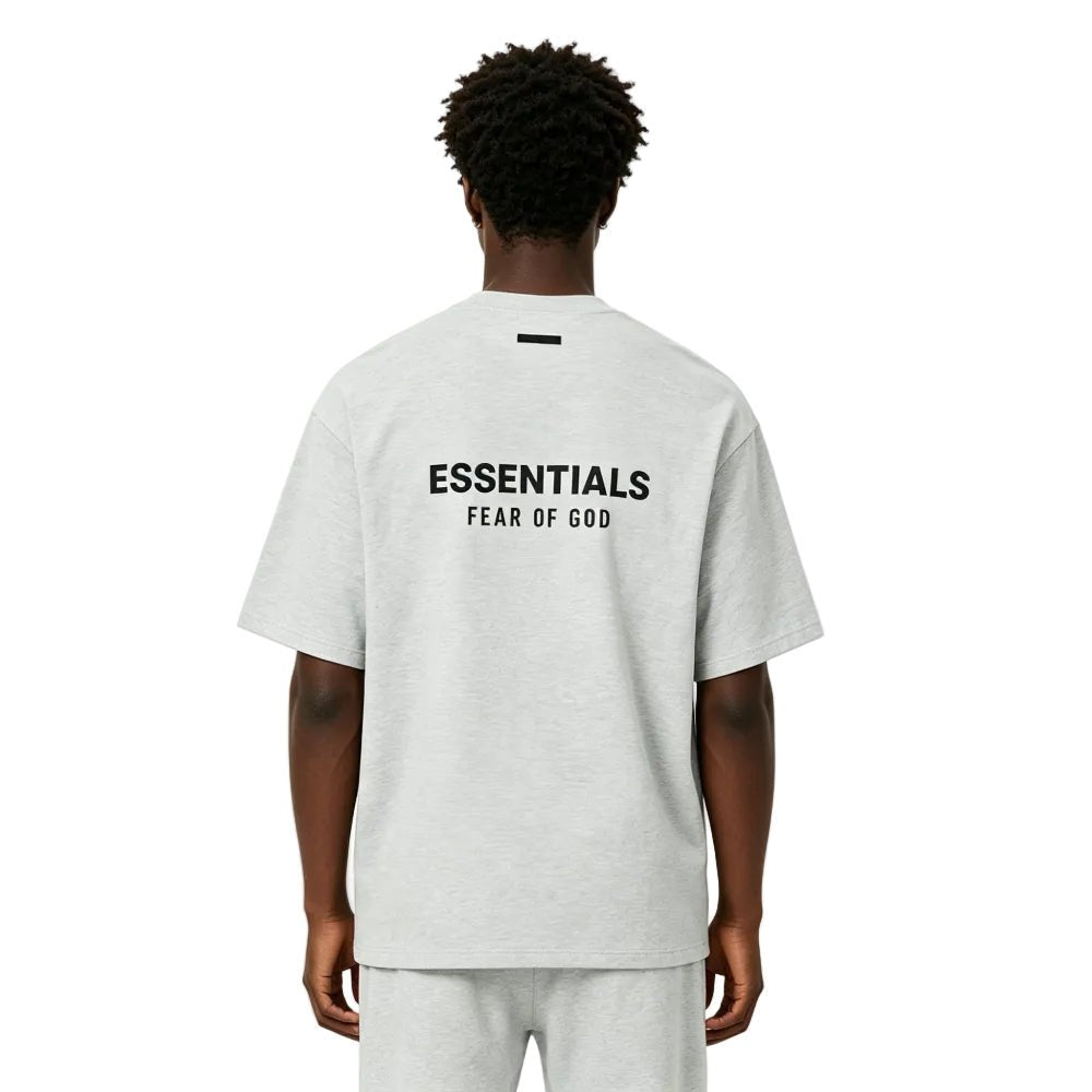 Fear of God Essentials Jersey Crewneck Tee Light Heather Grey