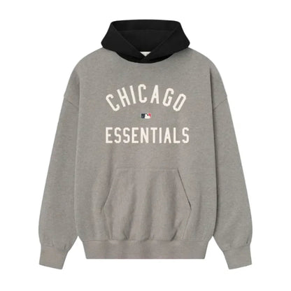 Fear of God Essentials White Sox Sport Hoodie Concrete Heather Black