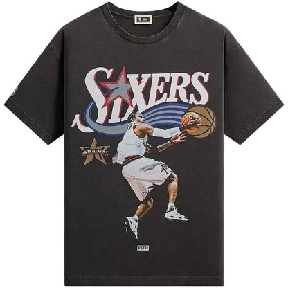 Kith NBA AlI Star Philadelphia 76ers Allen Iverson Vintage Tee Black