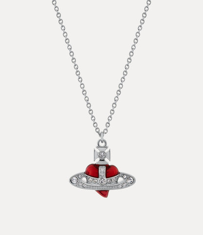 VIVIENNE WESTWOOD New Diamante Heart Pendant Necklace Brass(4 Colors)